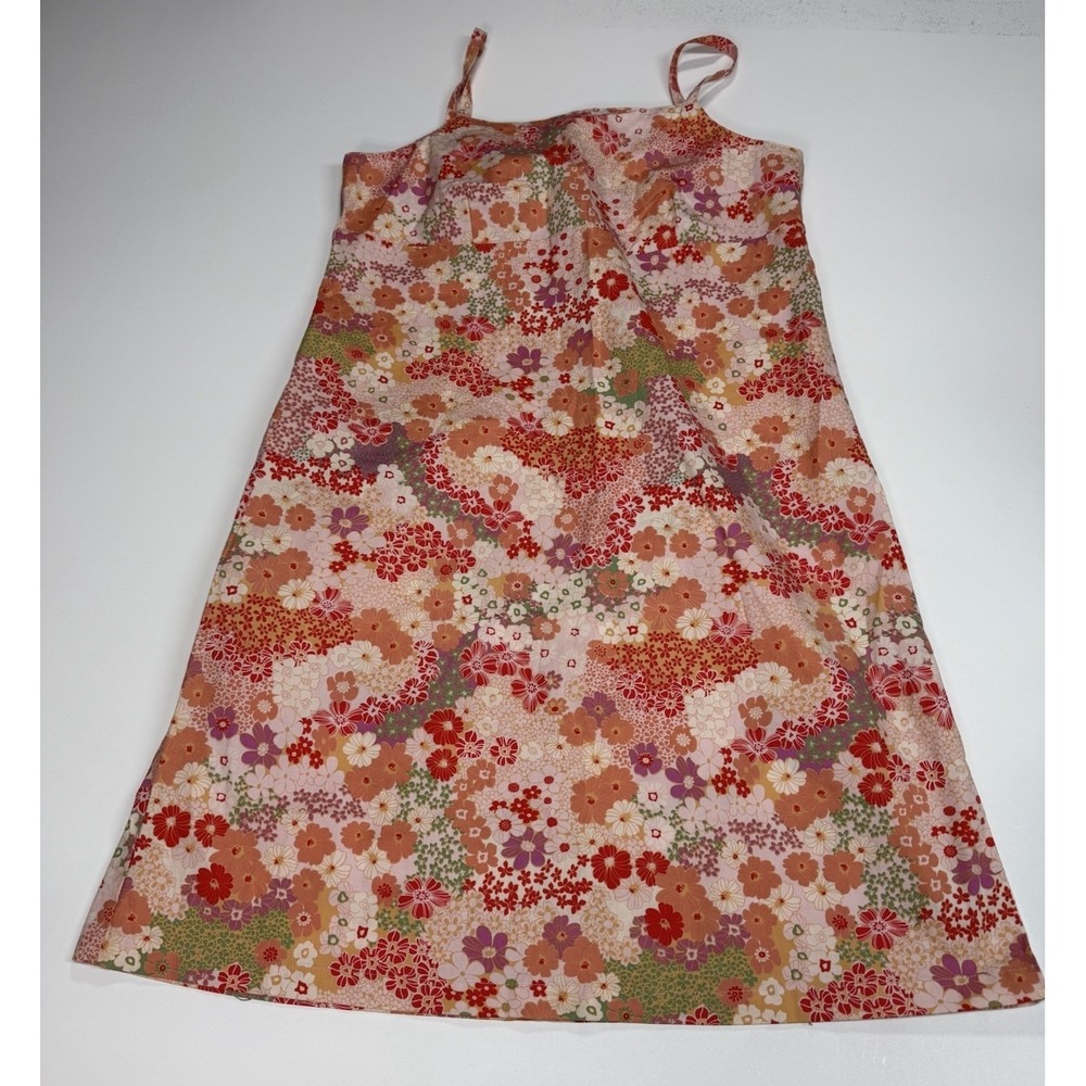 BW Sport Dress Y2K Retro Mod Floral Orange Pink Coral Sun Size M Vintage
